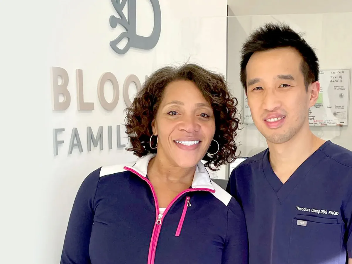 Dr. Chang with a happy patient